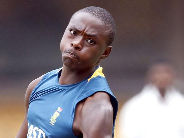 South African player Kagiso Rabada bowls during a practice session in Bengaluru, where the team will be playing its 2nd Test match against India from Saturday. (Ajay Aggarwal/ HT Photo)