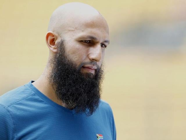 South African skipper Hashim Amla looks on during a practice session at M Chinnaswamy stadium, in Bengaluru. (Ajay Aggarwal/ HT Photo)