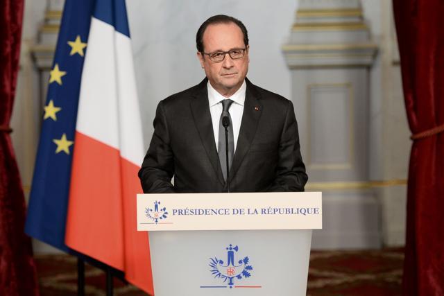 French President Francois Hollande speaks at the Elysee Palace in Paris. (Reuters) French President Francois Hollande speaks at the Elysee Palace in Paris. (Reuters)
