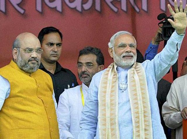 Prime Minister Narendra Modi with BJP president Amit Shah.(PTI photo) Prime Minister Narendra Modi with BJP president Amit Shah.(PTI photo)