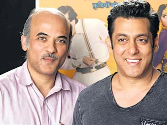 Sooraj Barjatya with his favourite star Salman Khan.