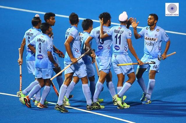 The Indian junior men’s hockey team after defeating Japan in the first game of the 8th Junior Men’s Asia Cup hockey in Kuantan, Malaysia, on November 14, 2015. (Photo: @TheHockeyIndia Twitter handle) The Indian junior men’s hockey team after defeating Japan in the first game of the 8th Junior Men’s Asia Cup hockey in Kuantan, Malaysia, on November 14, 2015. (Photo: @TheHockeyIndia Twitter handle)