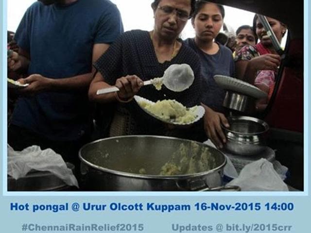 A photo shared on Facebook page ‘Chennai Rain Relief 2015’. A photo shared on Facebook page ‘Chennai Rain Relief 2015’.