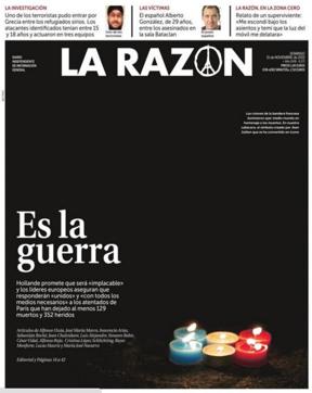 The Madrid-based La Razón included a picture of Canadian man Veerender Jubbal, with the caption “one of the terrorists”.