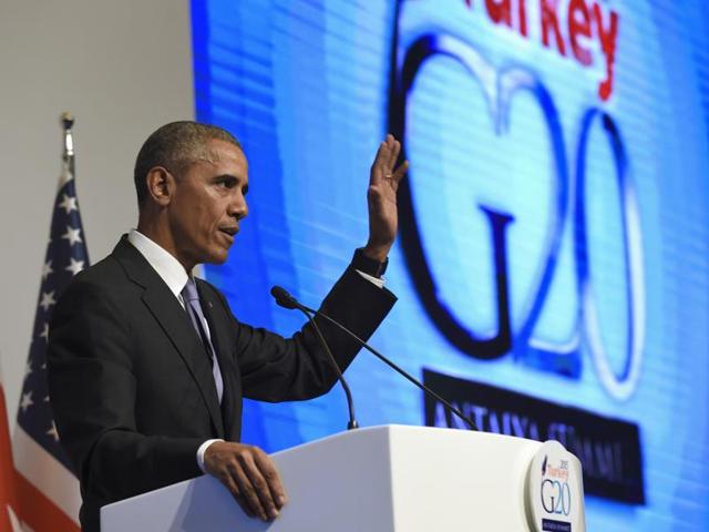 President Barack Obama waves as he concludes his news conference following the G-20 Summit in Antalya. (AP) President Barack Obama waves as he concludes his news conference following the G-20 Summit in Antalya. (AP)