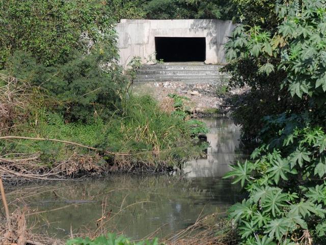 This is the sewerage opening from where the waste enters the natural choe in Sector 53 next to newly built park in Chandigarh. (Gurminder Singh) This is the sewerage opening from where the waste enters the natural choe in Sector 53 next to newly built park in Chandigarh. (Gurminder Singh)