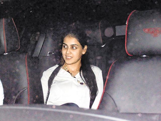 Genelia Deshmkuh, too attended Sania’s birthday party. (Photo: Yogen Shah/HT) 