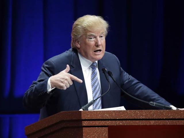 Republican presidential candidate Donald Trump addresses the Sunshine Summit in Orlando. (AP) Republican presidential candidate Donald Trump addresses the Sunshine Summit in Orlando. (AP)