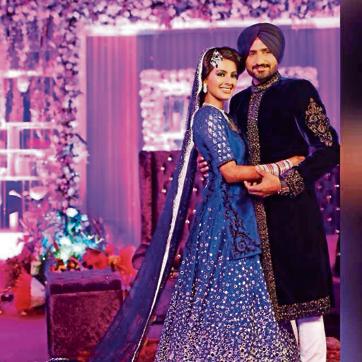 Geeta Basra with Harbhajan Singh. (HT photo) Geeta Basra with Harbhajan Singh. (HT photo)