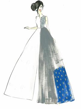 An exclusive sketch of Gupta’s reception outfit by Anamika Khanna (Sketch: Anamika Khanna) An exclusive sketch of Gupta’s reception outfit by Anamika Khanna (Sketch: Anamika Khanna)