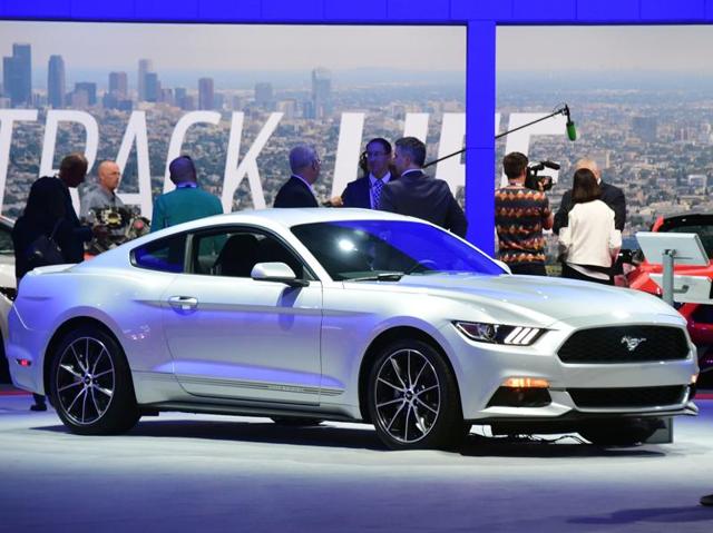 One of the most special cars in motorsports history, the 2016 Ford Mustang Coupe is unveiled at the 2015 Los Angeles Auto Show. (AFP) One of the most special cars in motorsports history, the 2016 Ford Mustang Coupe is unveiled at the 2015 Los Angeles Auto Show. (AFP)