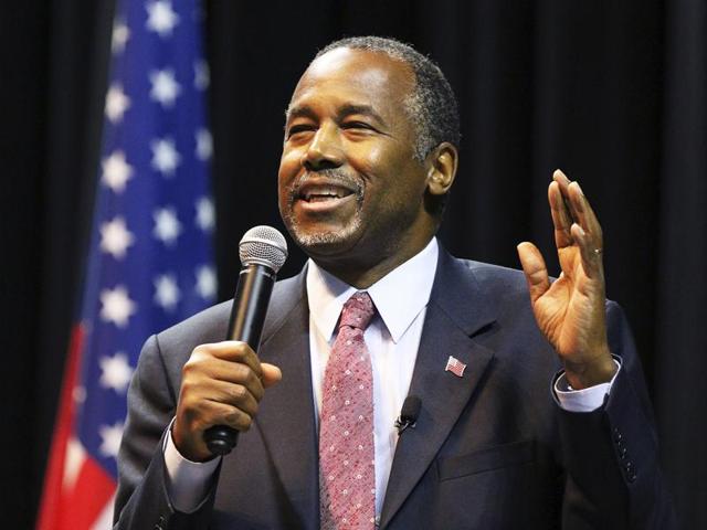Republican presidential candidate Ben Carson addresses supporters during a campaign stop.(AP) Republican presidential candidate Ben Carson addresses supporters during a campaign stop.(AP)