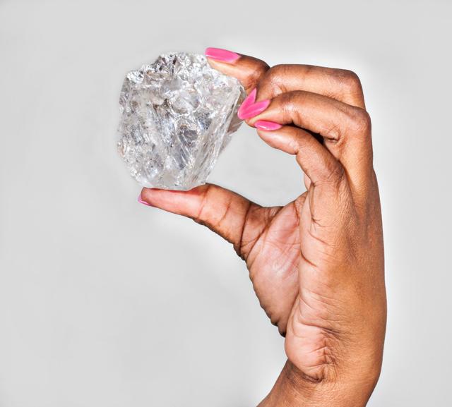 The gem, only second in size to the Cullinan diamond which was unearthered in South Africa in 1905, was mined by Lucara Diamond Corp. (AFP) The gem, only second in size to the Cullinan diamond which was unearthered in South Africa in 1905, was mined by Lucara Diamond Corp. (AFP)