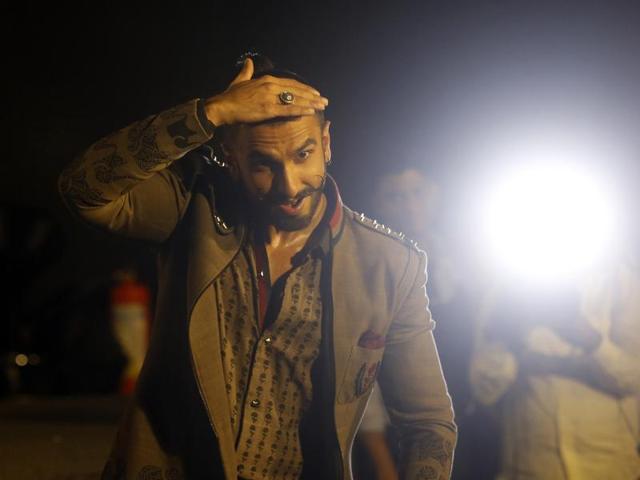 Ranveer Singh dances during the trailer launch of Bajirao Mastani in Mumbai on Friday, Nov. 20, 2015. (AP)