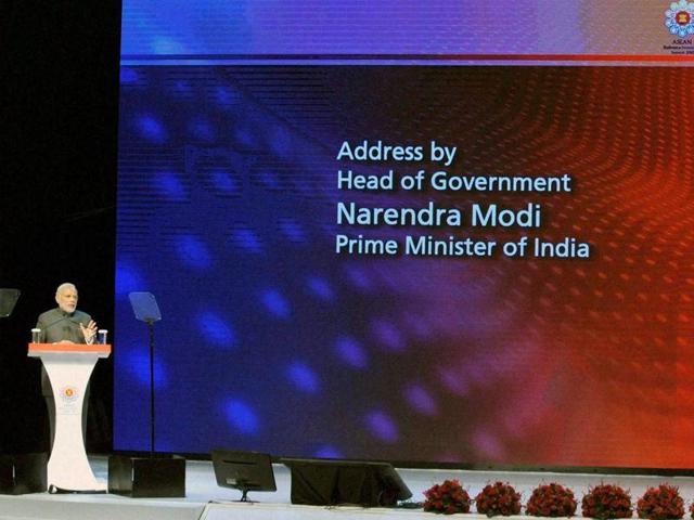 Prime Minister Narendra Modi addresses the ASEAN Business and Investment Summit 2015, in Kuala Lumpur. (PTI)