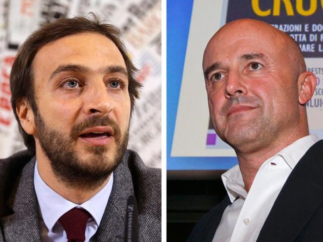 This combo of file photos shows journalists Emiliano Fittipaldi, left, and Gianluigi Nuzzi who are among five people indicted in the document leak case by a Vatican judge. (AP) This combo of file photos shows journalists Emiliano Fittipaldi, left, and Gianluigi Nuzzi who are among five people indicted in the document leak case by a Vatican judge. (AP)