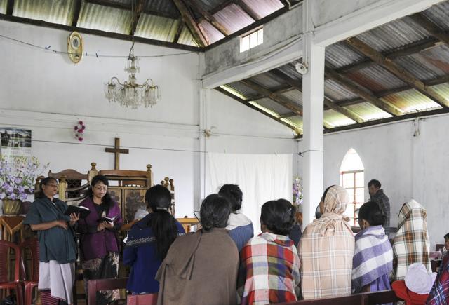 Bakordor W. Bannett, an elected committee member of a local church in Pariong, addressing the congregation. Unlike the cities, rural areas such as Nongjri, Rangthong and Pariong have accepted women as members of their respective congregation committees. (Photo by Ashok Nath Dey/ Hindustan Times ) Bakordor W. Bannett, an elected committee member of a local church in Pariong, addressing the congregation. Unlike the cities, rural areas such as Nongjri, Rangthong and Pariong have accepted women as members of their respective congregation committees. (Photo by Ashok Nath Dey/ Hindustan Times )