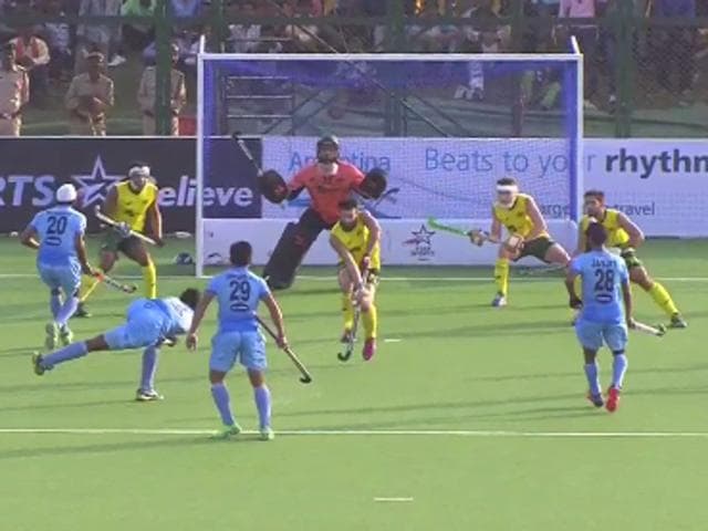India in action against Australia in the first of the three-Test series. (Photo: @TheHockeyIndia Twitter handle) India in action against Australia in the first of the three-Test series. (Photo: @TheHockeyIndia Twitter handle)