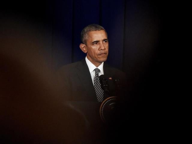 US President Barack Obama attends a press conference in Kuala Lumpur, on the sidelines of the 27th ASEAN Summit. (AFP) US President Barack Obama attends a press conference in Kuala Lumpur, on the sidelines of the 27th ASEAN Summit. (AFP)