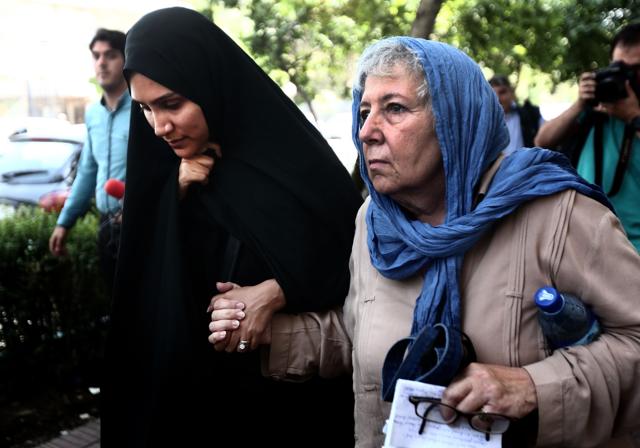 Mary Rezaian (R), the mother of jailed Washington Post correspondent Jason Rezaian and his wife Yeganeh Salehi (L) leaving the Revolutionary Court after a hearing. (AFP Photo) Mary Rezaian (R), the mother of jailed Washington Post correspondent Jason Rezaian and his wife Yeganeh Salehi (L) leaving the Revolutionary Court after a hearing. (AFP Photo)