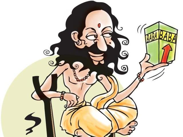 Brands and businesses associated with spiritual gurus and ashrams are upping the ante against major firms in segments including FMCG, healthcare and wellness, construction, industries, film and music production.(Illustration: Abhimanyu Sinha)