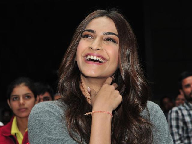 Bollywood actor Sonam Kapoor during the HT Youth Forum in Chandigarh on Monday(Keshav Singh/HT Photo)