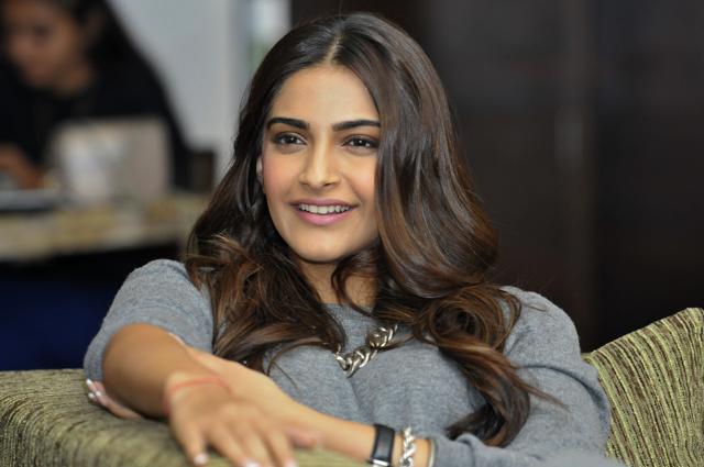 Bollywood actress Sonam Kapoor in Chandigarh on Monday evening (Gurpreet Singh/HT Photo)