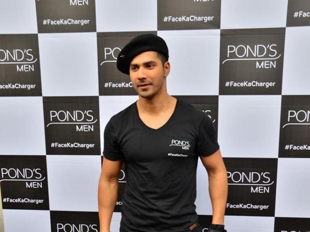 Varun Dhawan during an ad shoot in Mumbai on Nov 23, 2015. (IANS)