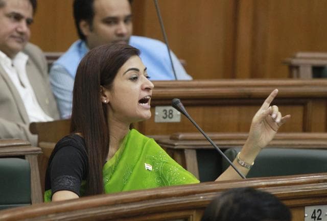 AAP MLA Alka Lamba during the winter session of Delhi Vidhan Sabha, in New Delhi, India, on Tuesday, November 24, 2015. (Sanjeev Verma/ HT Photo) AAP MLA Alka Lamba during the winter session of Delhi Vidhan Sabha, in New Delhi, India, on Tuesday, November 24, 2015. (Sanjeev Verma/ HT Photo)