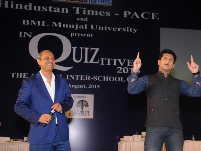 Created by ‘Tree of Knowledge’, the quiz was conducted by popular television anchor Rajiv Makhni. The highlight of the event was the celebrity round conducted by quizzing icon, Siddhartha Basu. (HT PACE)