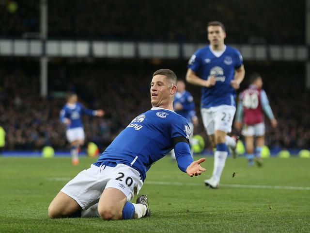 Everton's Ross Barkley celebrates scoring his side's third goal against Aston Villa. (AP Photo) Everton's Ross Barkley celebrates scoring his side's third goal against Aston Villa. (AP Photo)