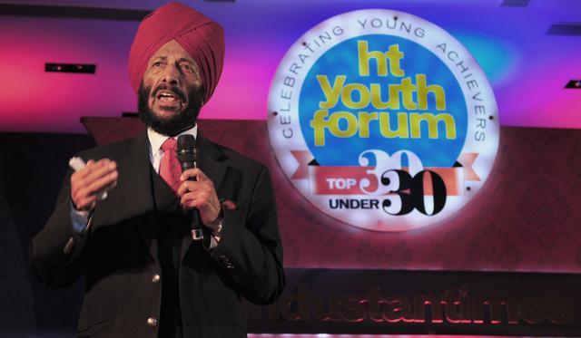 (Flying Sikh Milkha Singh during the event.HT Photo ) (Flying Sikh Milkha Singh during the event.HT Photo )