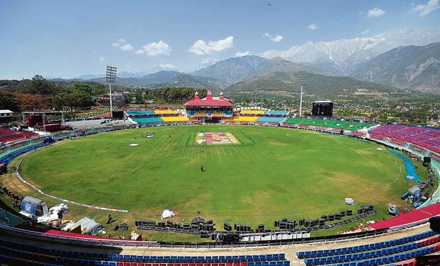 A view of stadium in Dharamshala where the IPL match being played. A view of stadium in Dharamshala where the IPL match being played.