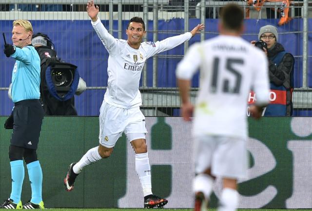 Cristiano Ronaldo celebrates after scoring. (AFP Photo)