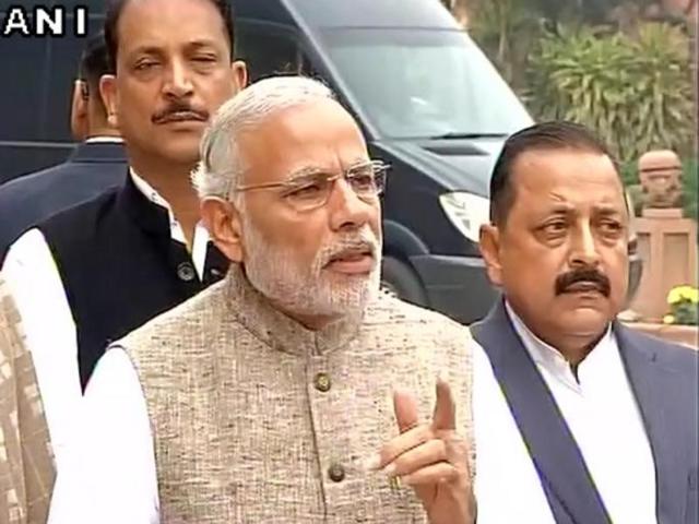 PM Narendra Modi addressing media ahead of Winter Session of Parliament on Nov 26, 2015. (ANI Photo) PM Narendra Modi addressing media ahead of Winter Session of Parliament on Nov 26, 2015. (ANI Photo)