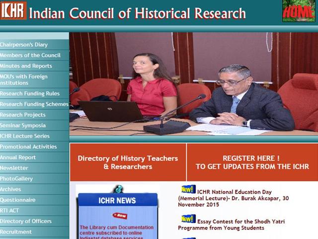 A screenshot of the homepage of the ICHR website. A screenshot of the homepage of the ICHR website.