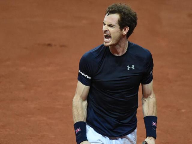 Britain's Andy Murray reacts after winning a point against Belgium’s Ruben Bemelmans during their Davis Cup tennis match at the Flanders Expo in Ghent, Belgium. (AP Photo) Britain's Andy Murray reacts after winning a point against Belgium’s Ruben Bemelmans during their Davis Cup tennis match at the Flanders Expo in Ghent, Belgium. (AP Photo)