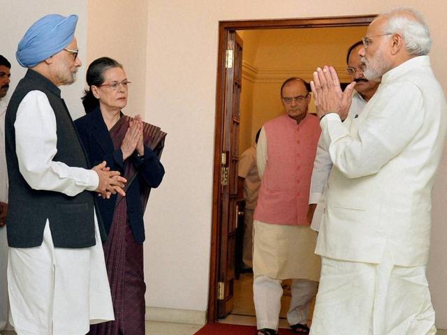 PM Narendra Modi met former prime minister Manmohan Singh and Congress president Sonia Gandhi at 7, Race Course Road in New Delhi on Friday. Congress leaders on Saturday said they want to take the negotiations on GST Bill forward. (PTI) PM Narendra Modi met former prime minister Manmohan Singh and Congress president Sonia Gandhi at 7, Race Course Road in New Delhi on Friday. Congress leaders on Saturday said they want to take the negotiations on GST Bill forward. (PTI)