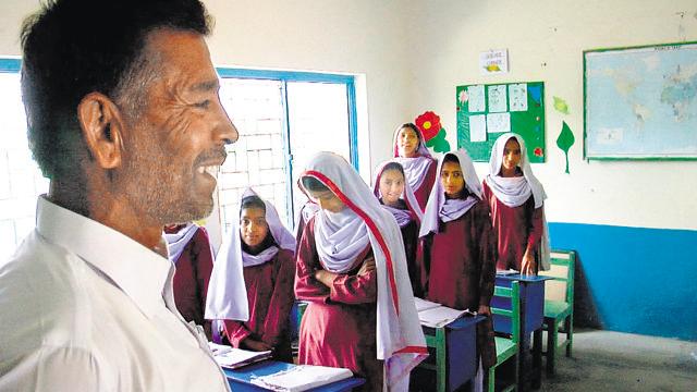 A classroom at the secular village school where former student Zarina (not in photo) studied after she fled a Red Mosque-affiliated madrasa in 2009.