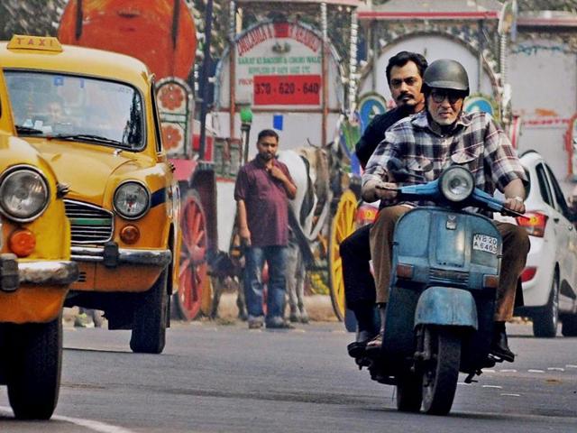 The two actors near the Victoria Memorial in Kolkata. (PTI)