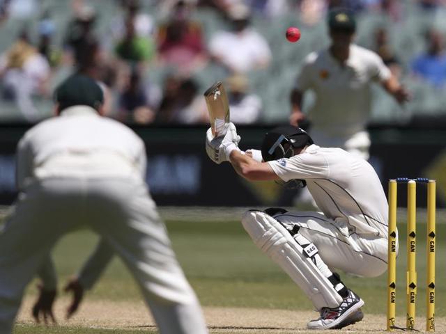 Australia's captain Steve Smith plays a shot during the second day of the day-night cricket Test match at the Adelaide Oval on November 28, 2015. (AFP) Australia's captain Steve Smith plays a shot during the second day of the day-night cricket Test match at the Adelaide Oval on November 28, 2015. (AFP)