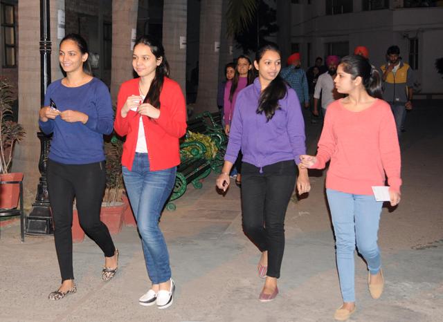 Students coming out after appearing for Common Admission Test (CAT) exam in Mohali on Sunday. (Gurminder Singh /HT photo) Students coming out after appearing for Common Admission Test (CAT) exam in Mohali on Sunday. (Gurminder Singh /HT photo)