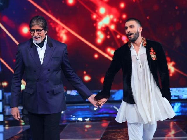 Amitabh to Ranveer : Nope, you aren’t ruining my show dressed like that. Let’s get you changed. Ranveer: But look how good I look in this! *we agree* (IANS)