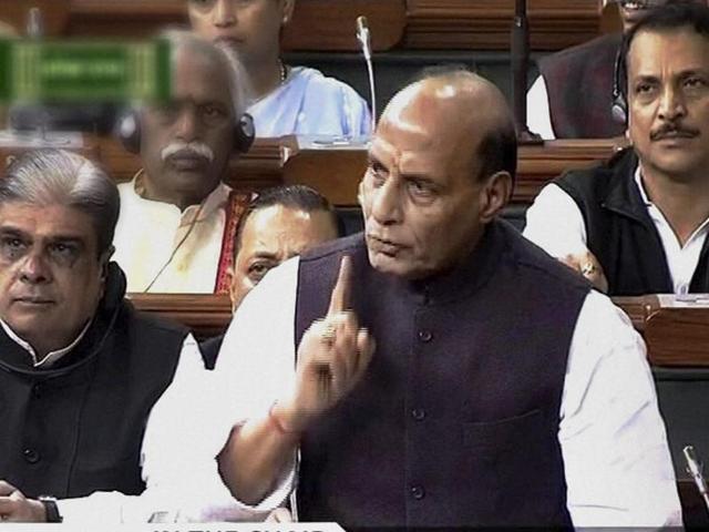 The controversial statement was attributed to union home minister Rajnath Singh during the debate over intolerance in the Lok Sabha on Monday. (PTI Photo) The controversial statement was attributed to union home minister Rajnath Singh during the debate over intolerance in the Lok Sabha on Monday. (PTI Photo)
