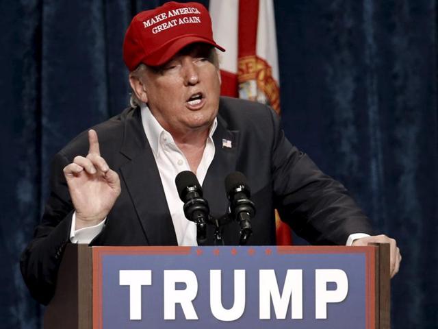 US Republican presidential candidate Donald Trump speaks at a rally in Sarasota, Florida.(Reuters) US Republican presidential candidate Donald Trump speaks at a rally in Sarasota, Florida.(Reuters)