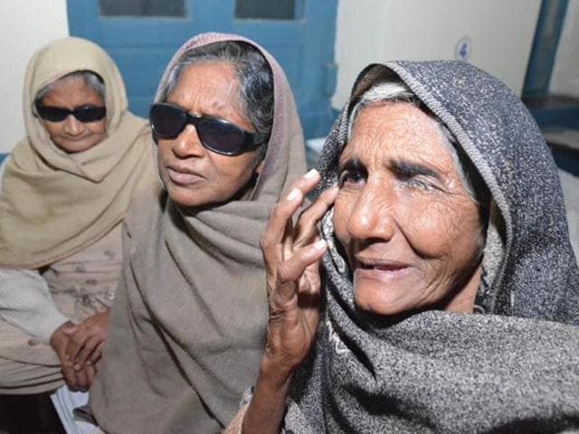 Around 15 people were operated upon at Sarvkalyan Eye and Charitable Hospital in Ambala on November 24. (HT PHOTO) Around 15 people were operated upon at Sarvkalyan Eye and Charitable Hospital in Ambala on November 24. (HT PHOTO)