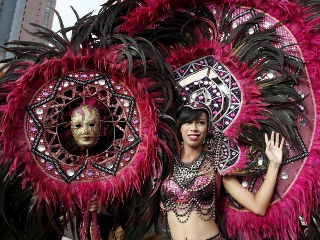 A Filipino transgender woman wears a colourful costume during a World Aids Day celebration in Manila, Philippines. (REUTERS) A Filipino transgender woman wears a colourful costume during a World Aids Day celebration in Manila, Philippines. (REUTERS)