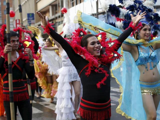 Filipino transgender women wear colourful costumes during a World Aids Day celebration in Manila, Philippines. (REUTERS) Filipino transgender women wear colourful costumes during a World Aids Day celebration in Manila, Philippines. (REUTERS)