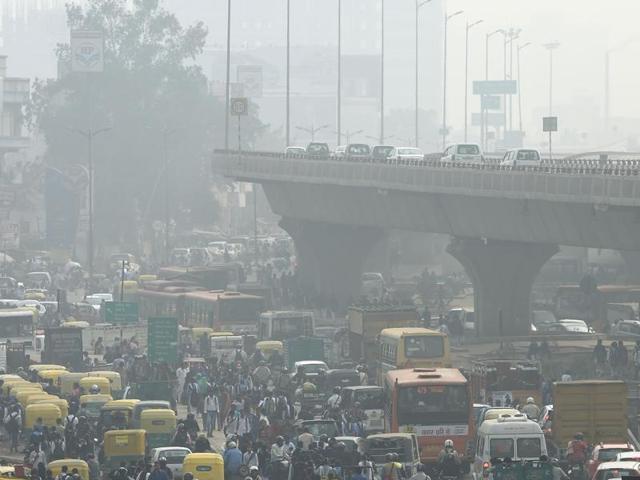 Thick smog blanketed the national capital and visibility was down to about 200 meters.(Reuters Phot)