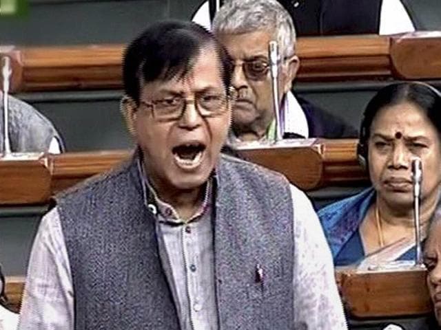 The Lok Sabha was disrupted several times during the day after a CPI(M) leader Mohd Salim cited a news report to attribute a remark on the religion of the Prime Minister to Union home minister Rajnath Singh, who vehemently denied making the comment.(PTI Photo)